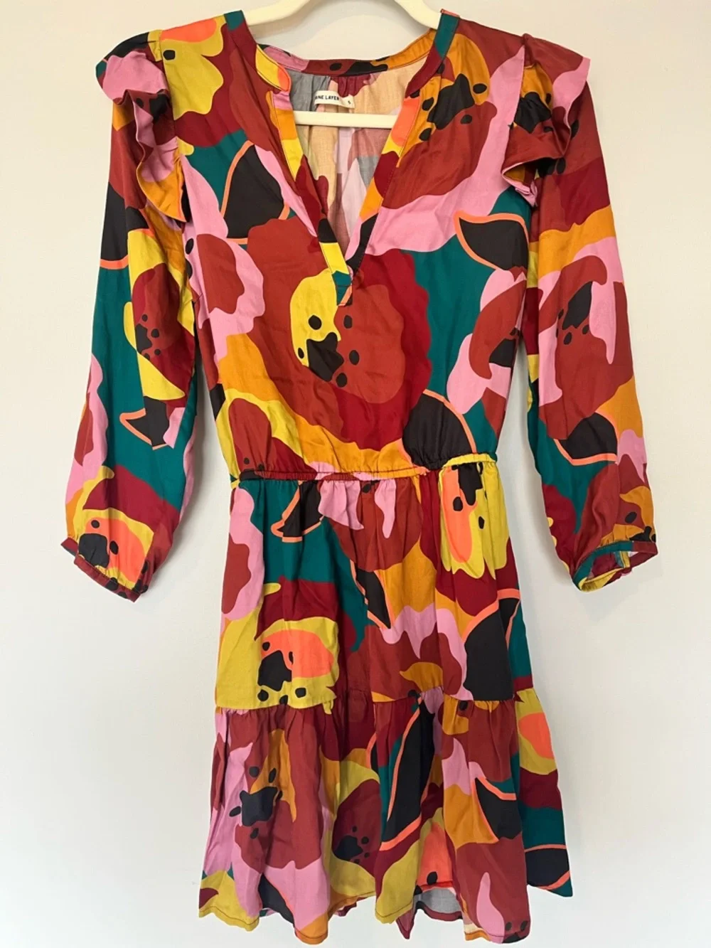 Marine Layer Elise Mini Dress Exploded Floral Belted Pockets Size S - Picture 4 of 10